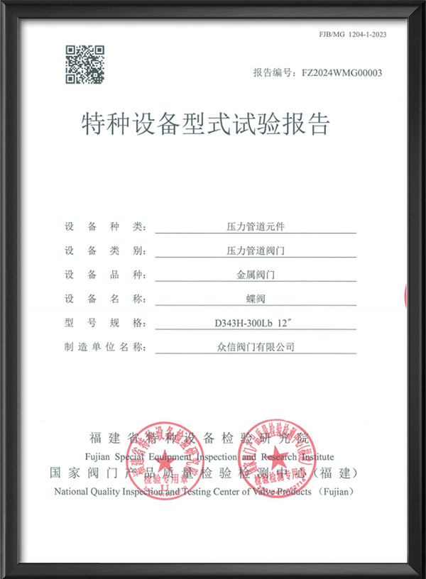 特种设备型式试验报告-蝶阀